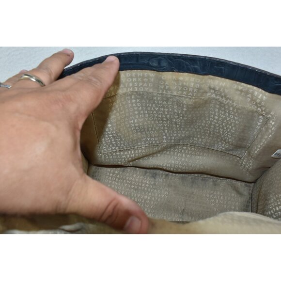 Kate Spade Valley Sinclair Orchard Shoulderbag Navy Leather Embossed Croc -Flaws - Picture 14 of 16